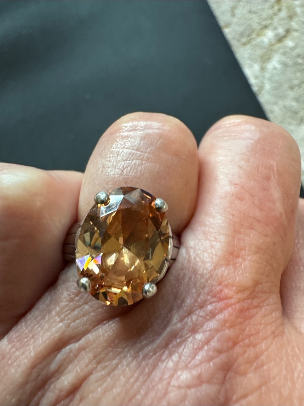 Silpada Sterling Ring with Golden Citrine-Hue Stone